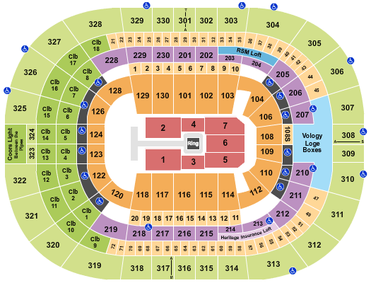 Benchmark International Arena WWE Seating Chart